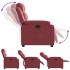 Sillón reclinable eléctrico de cuero sintético rojo