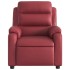 Sillón reclinable eléctrico de cuero sintético rojo