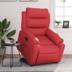 Sillón reclinable elevable cuero artificial rojo