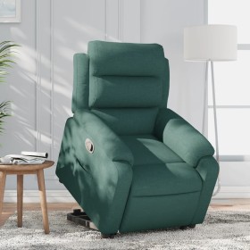 Sillón reclinable elevable tela verde