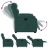 Sillón reclinable elevable tela verde