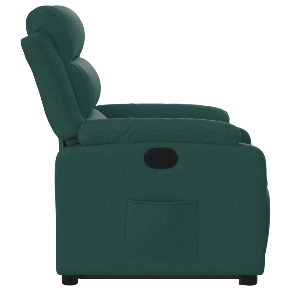 Sillón reclinable elevable tela verde