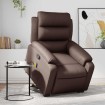Sillón reclinable de masaje de pie de cuero sintético marrón