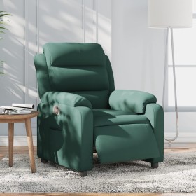 Sillón reclinable eléctrico de terciopelo verde