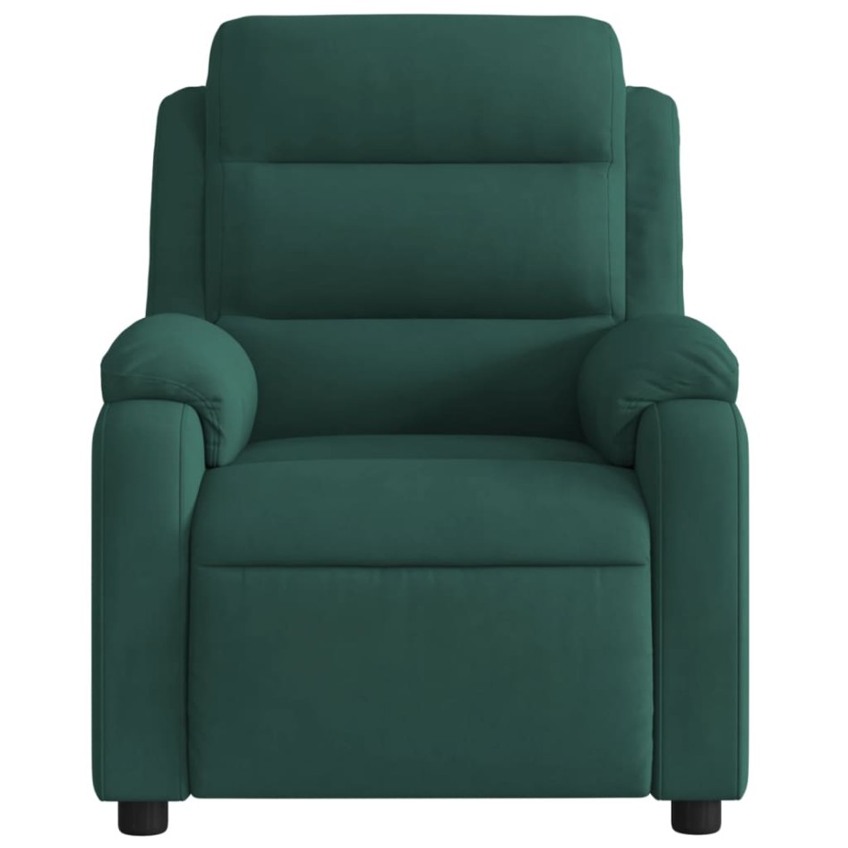 Sillón reclinable eléctrico de terciopelo verde