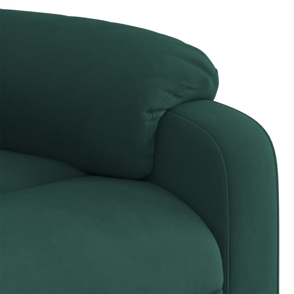 Sillón reclinable eléctrico de terciopelo verde