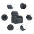 Sillón reclinable elevable terciopelo gris