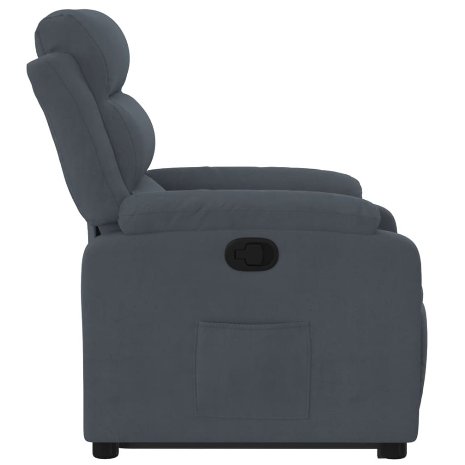 Sillón reclinable elevable terciopelo gris