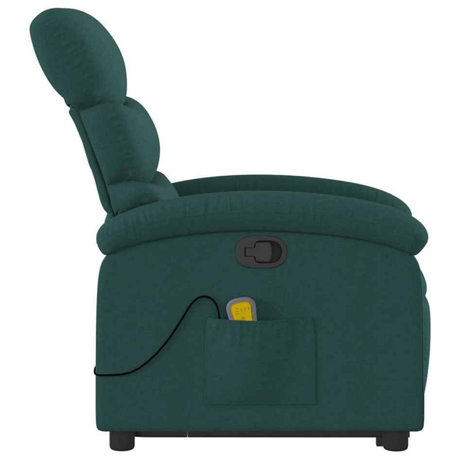 Silla de masaje reclinable de pie de tela verde