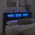 Cabecero con LED madera de ingeniería negro 180x18,5x103,5