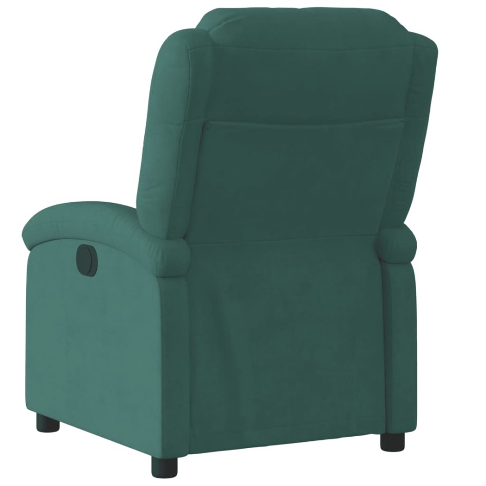 Sillón reclinable eléctrico de terciopelo verde