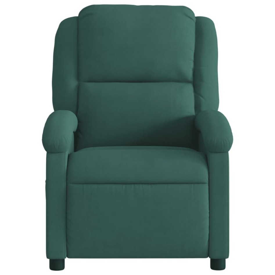 Sillón reclinable eléctrico de terciopelo verde