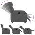 Sillón reclinable elevable de tela gris