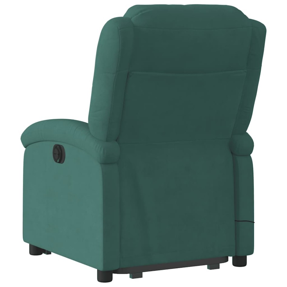 Sillón reclinable de masaje elevable terciopelo verde