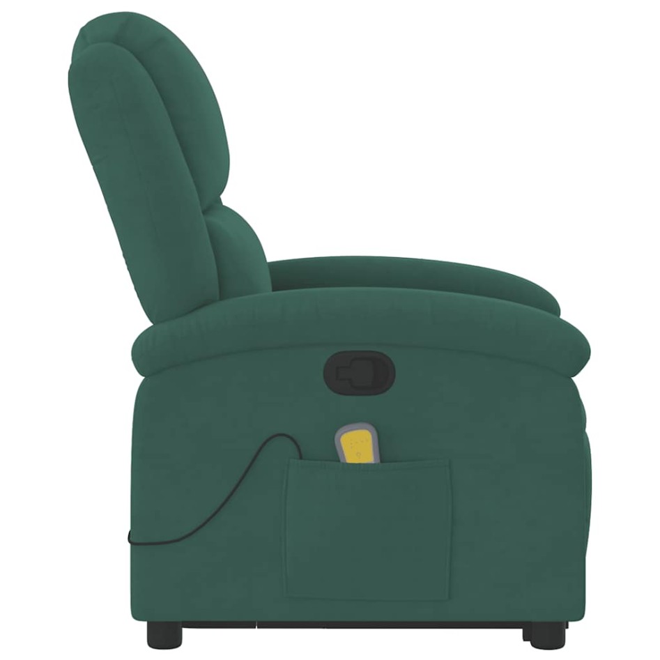 Sillón reclinable de masaje elevable terciopelo verde