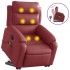 Sillón reclinable de masaje de pie cuero artificial rojo