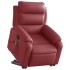 Sillón reclinable de masaje de pie cuero artificial rojo
