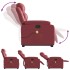 Sillón reclinable de masaje de pie cuero artificial rojo