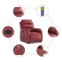 Sillón reclinable de masaje de pie cuero artificial rojo
