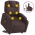 Silla de masaje reclinable de pie de tela marrón