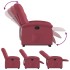 Sillón reclinable elevable tela rojo
