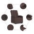 Sillón reclinable elevable tela marrón