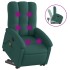 Silla de masaje reclinable de pie de tela verde