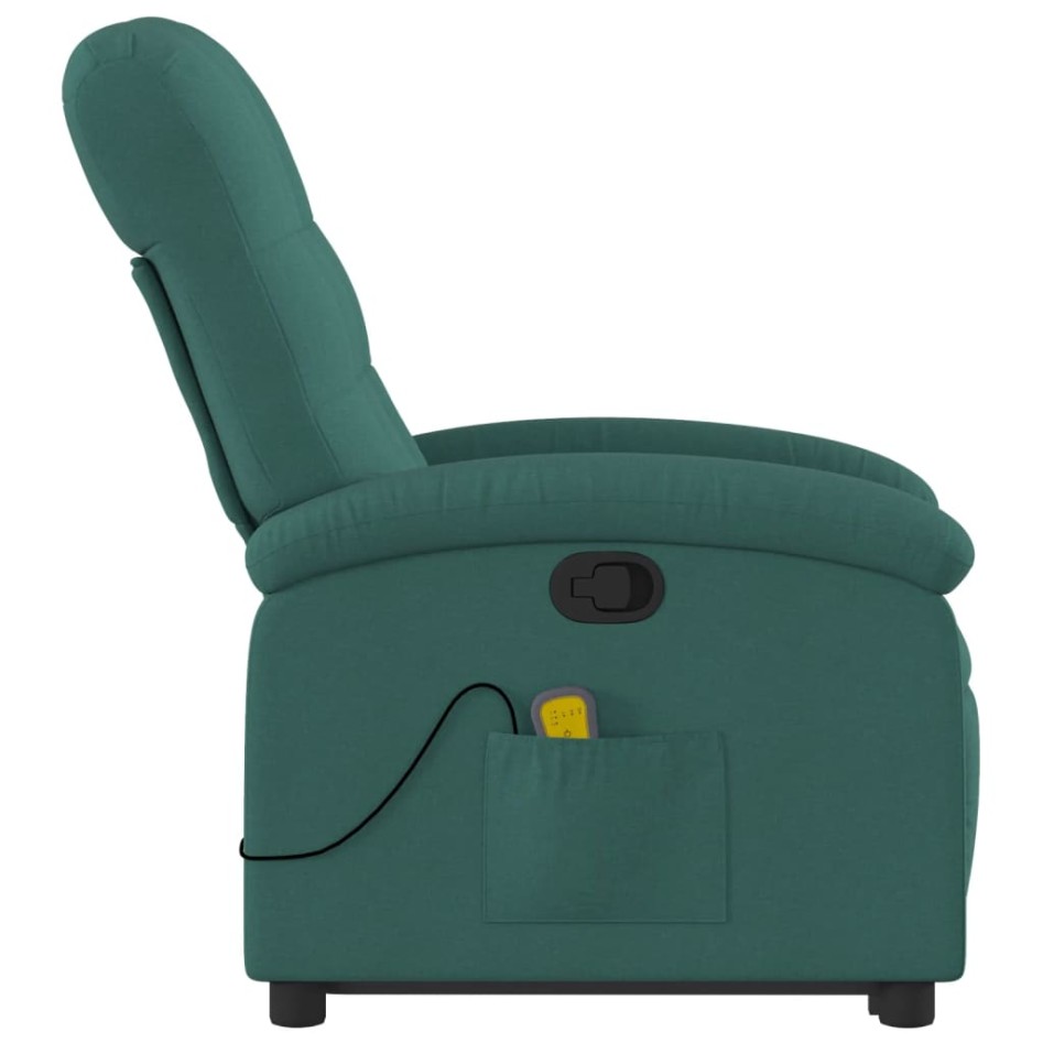 Silla de masaje reclinable de pie de tela verde