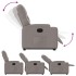 Sillón reclinable elevable tela gris
