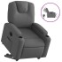 Sillón eléctrico reclinable elevable de tela gris