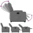 Sillón eléctrico reclinable elevable de tela gris