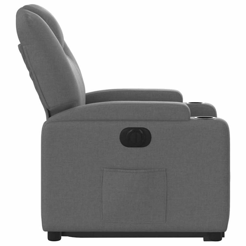 Sillón eléctrico reclinable elevable de tela gris