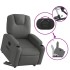 Sillón eléctrico reclinable elevable de tela gris