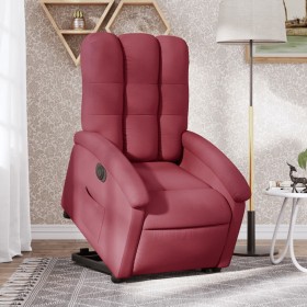Sillón eléctrico reclinable elevable de tela rojo