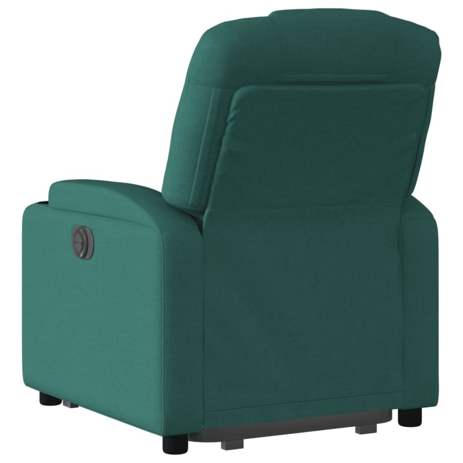 Sillón eléctrico reclinable elevable de tela verde