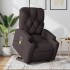Sillón masaje eléctrico reclinable elevable tela marrón
