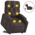 Sillón masaje eléctrico reclinable elevable tela marrón