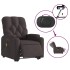 Sillón masaje eléctrico reclinable elevable tela marrón