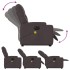 Sillón masaje eléctrico reclinable elevable tela marrón