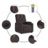 Sillón masaje eléctrico reclinable elevable tela marrón
