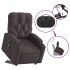 Sillón masaje eléctrico reclinable elevable tela marrón