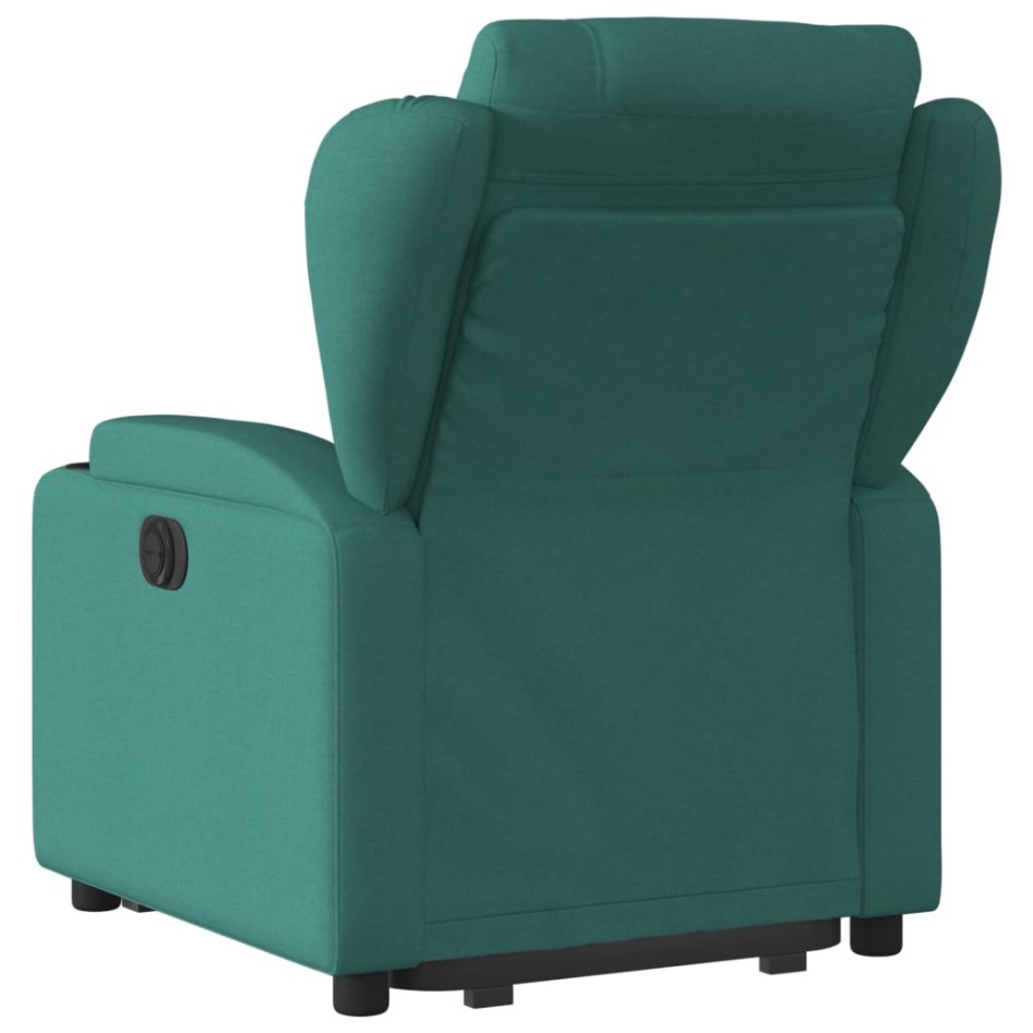 Sillón reclinable elevable tela verde