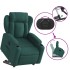 Sillón reclinable elevable tela verde