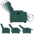 Sillón reclinable elevable tela verde