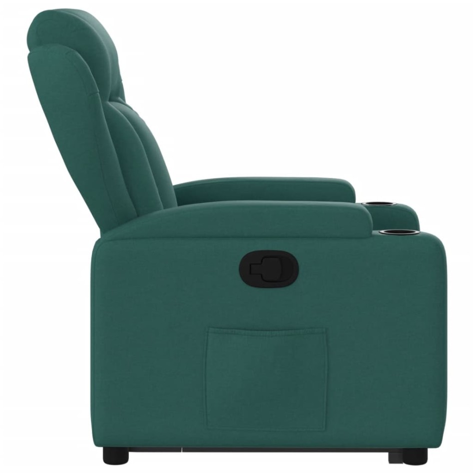 Sillón reclinable elevable tela verde