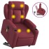 Sillón reclinable de masaje elevable tela rojo