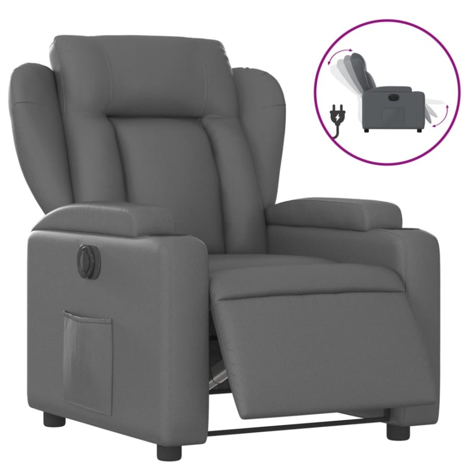 Sillón reclinable eléctrico de cuero sintético