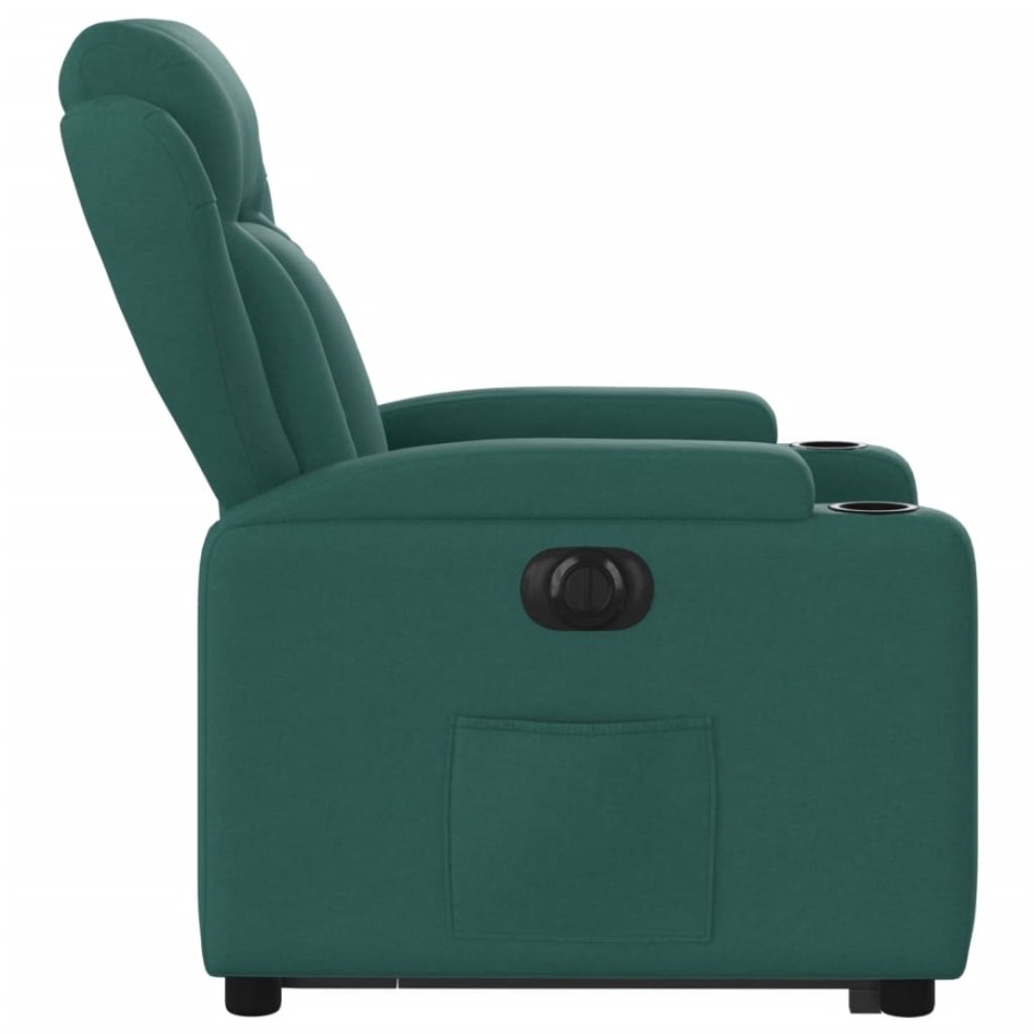 Sillón eléctrico reclinable elevable de tela verde