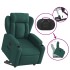 Sillón eléctrico reclinable elevable de tela verde