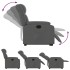 Sillón eléctrico reclinable elevable de tela gris